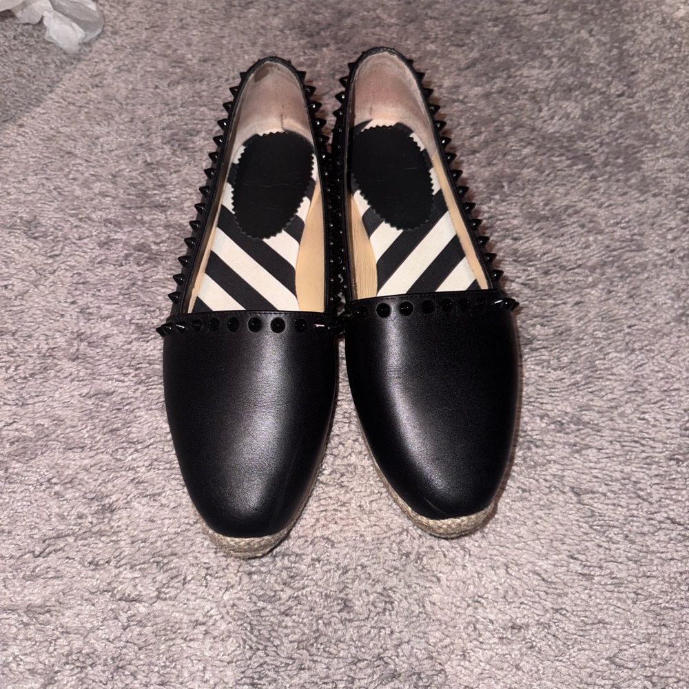 Christian Louboutin Black Spiked Espadrille